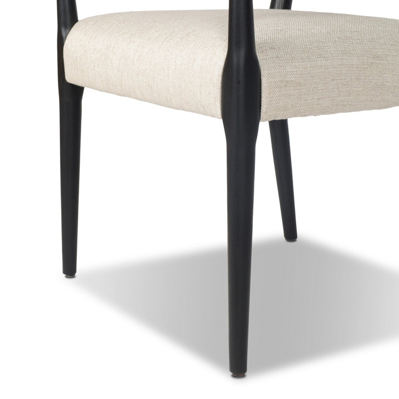 Rothler Dining Armchair-Alcala Wheat, Black Brushed Ash, Essence Natural