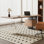 Bureau brun / noir + demi-cercle en bois massif + acier + acrylique avec 2 tiroirs