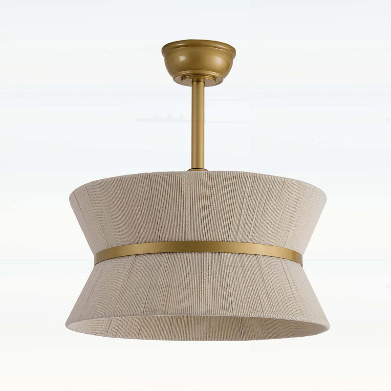 Ventilateur de plafond 19 po à deux couches avec fil en coton et boîtier fermé avec application et télécommande, réglages à six vitesses et rotation avant / arrière pour les chambres et les appartements