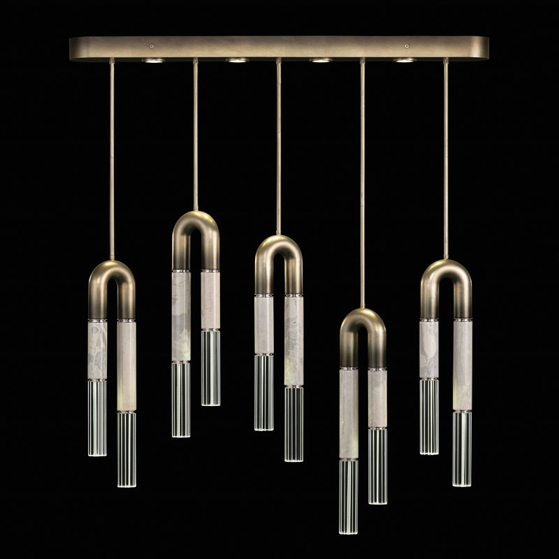 Antonia 14 - Light LED Pendant, Ombre Bronze/Nickel/Smoke