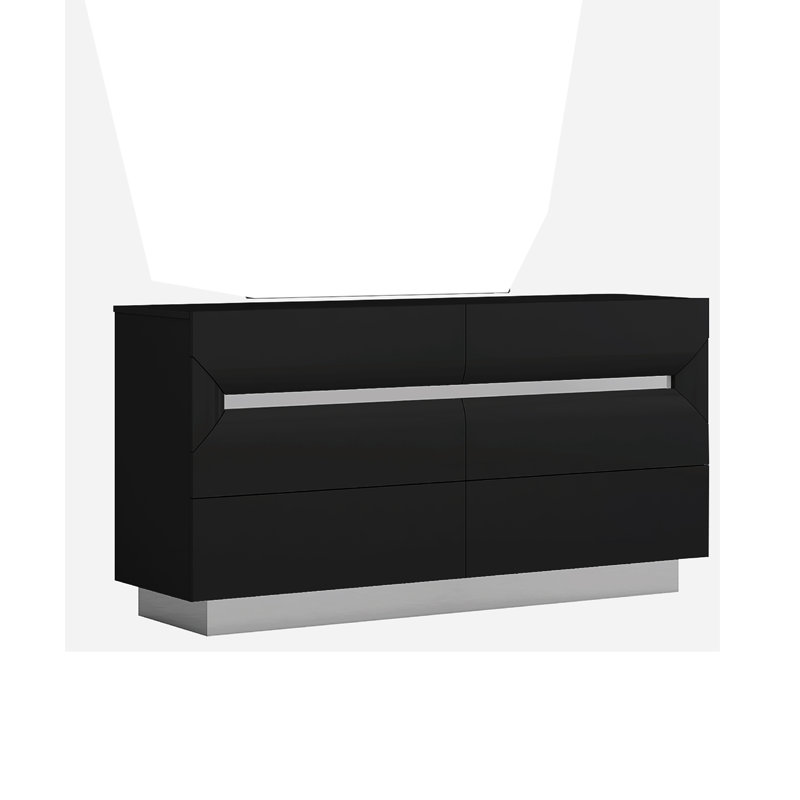 Commode 6 tiroirs avec miroir Ashtonbury, Noir