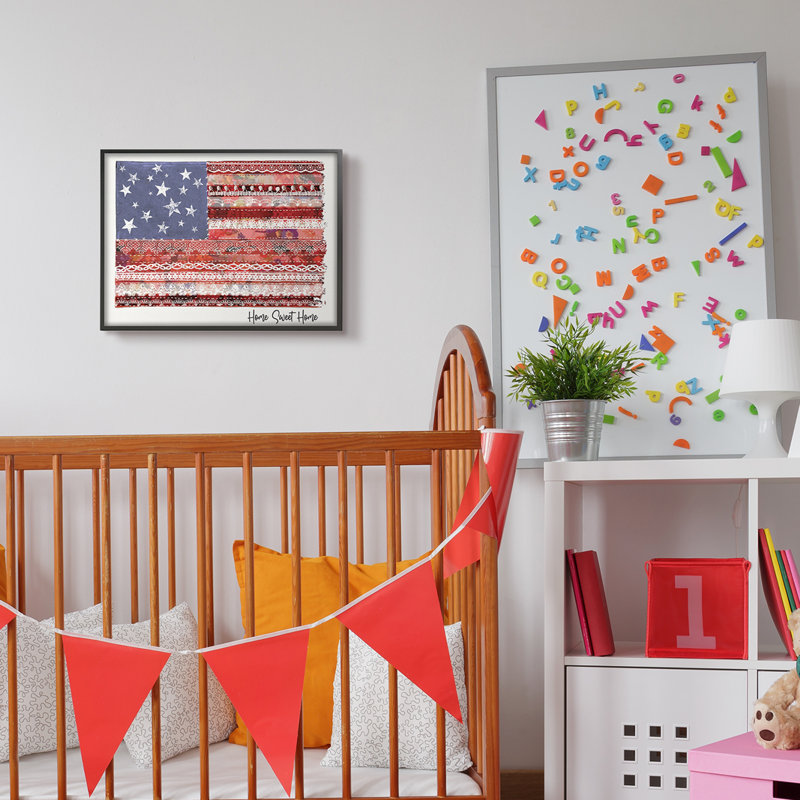 Drapeau américain Home Sweet Home, H 16 po x l 20 po, Estampe numérique Farmhouse
