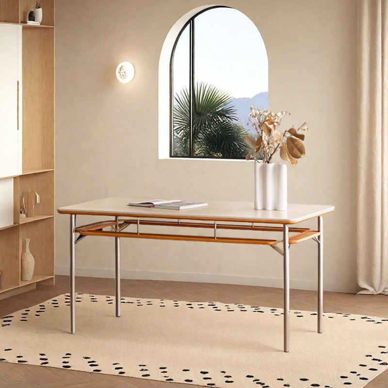 Table de salle à manger intégrée pratique et support de rangement, H 29,52 po x L 62,99 po x l 31,49 po