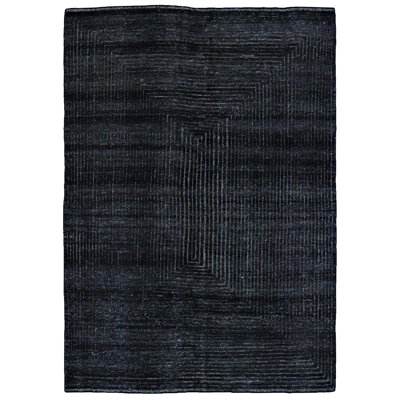 Pyramid Wool Area Rug in Blue