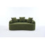 Canapé courbé moderne pour petits espaces avec design sans assemblage et revêtement en chenille