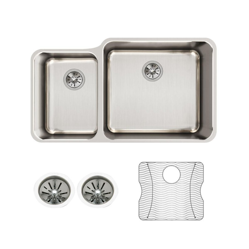 Évier de cuisine à double cuve encastrable L 35 po x l 21 po Elkay Lustertone Classic