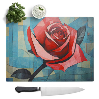 Rose Constructivism No.2  Glass Chopping Board