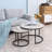 Round Nesting Tables Set Of 2, Stacking Coffee Table Set With Metal Frame For Living Room,
