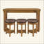 Ensemble de table de bar en bois à hauteur de comptoir, table de petit-déjeuner 4 pièces avec 3 tabourets de bar rembourrés en polyuréthane pour le salon et la salle à manger-1043383922