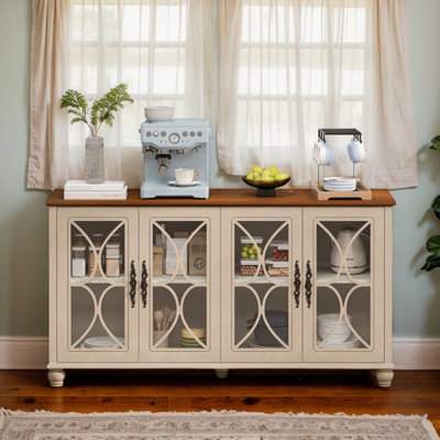 Armoire 4 portes avec portes en verre trempé