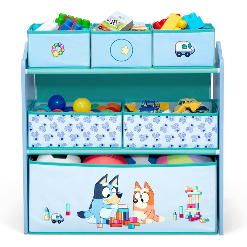 Rangement pour jouets 6 bacs - Certifié GREENGUARD Gold, bleu, rangement pour salle de jeux