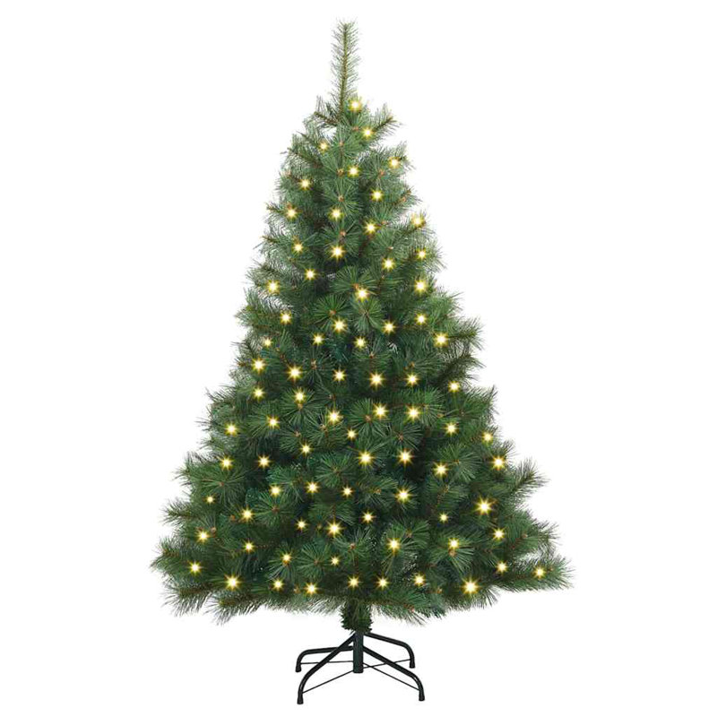 Artificial Christmas Tree with 150 LEDs Green PE and PVC, 3.94' H