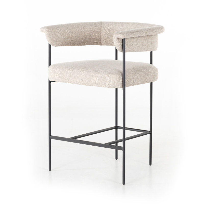 Grayson Counter and Bar Stool, Light Camel Polyester, Counter Stool (26.5" Seat Height), Solid