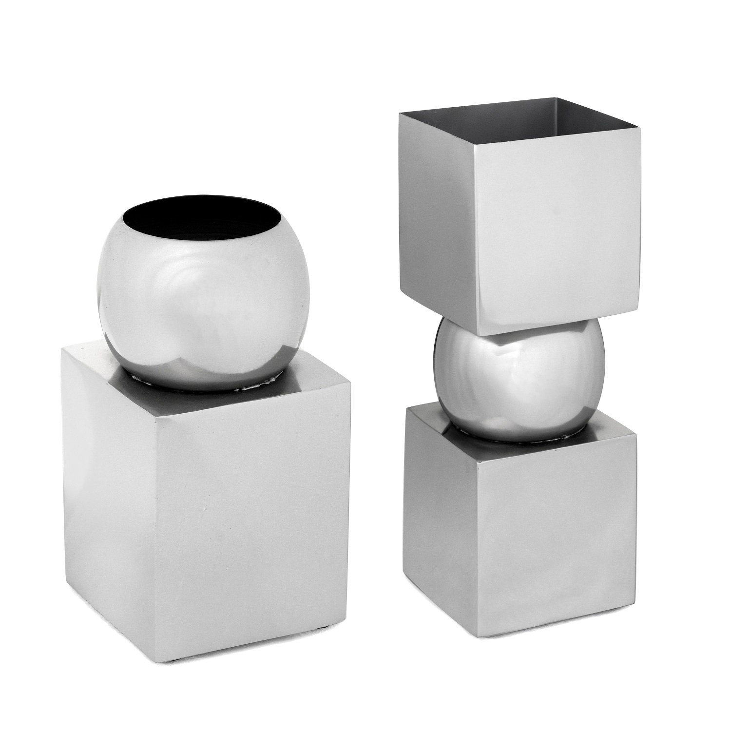 Paulding Square Iron Table Vase, White