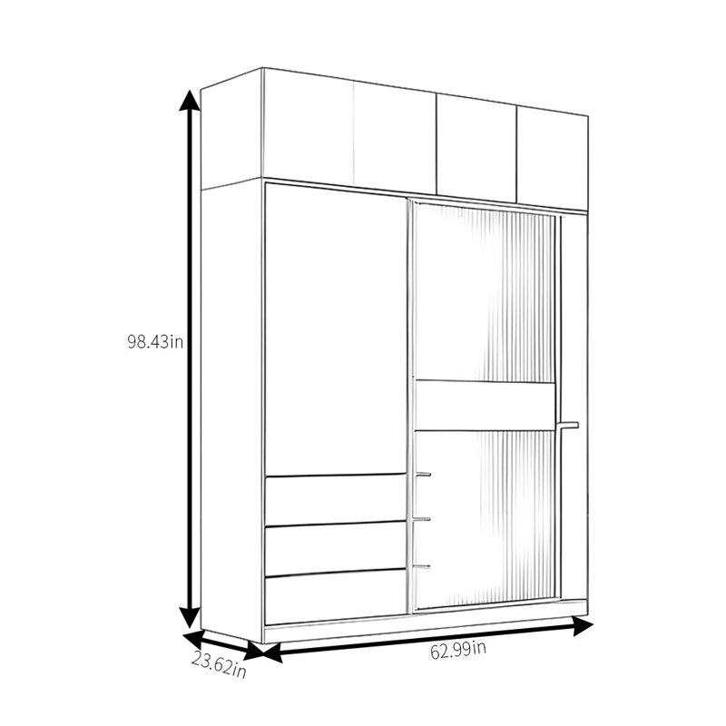 Armoire moderne, simple, pratique, élégante et élégante, H 99 po x l 63 po x P 24 po