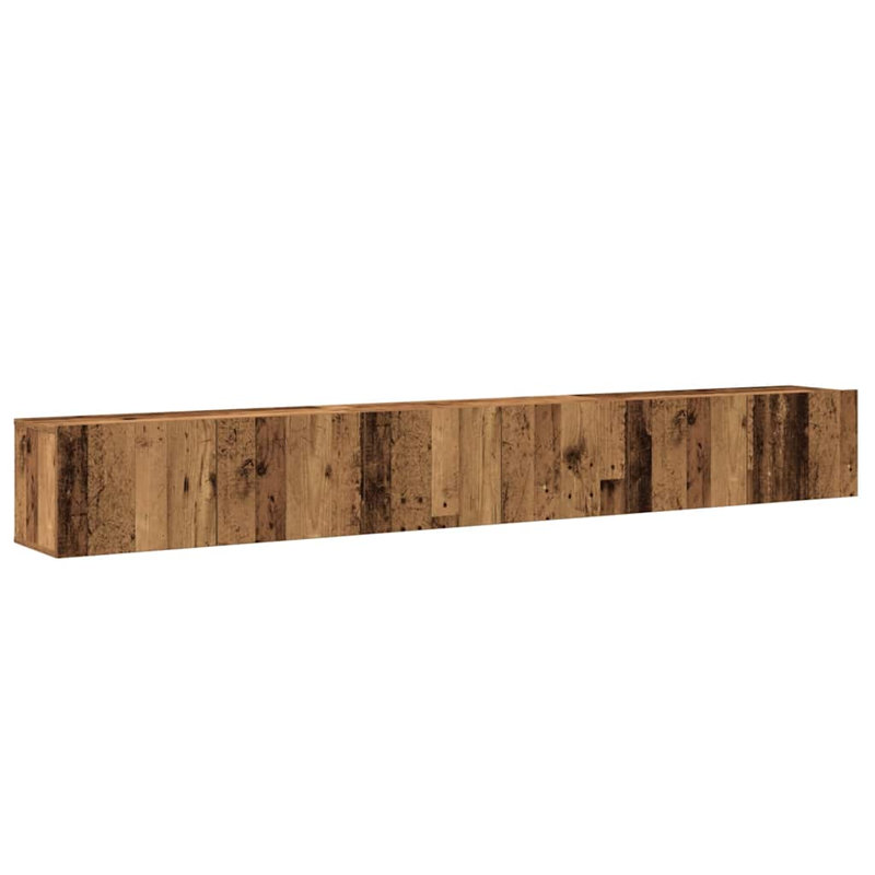 Alguno Unfinished TV Stand for TVs up to 24", Old Wood