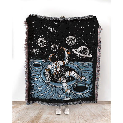 Astronaut Chilling out on the Moon Throw