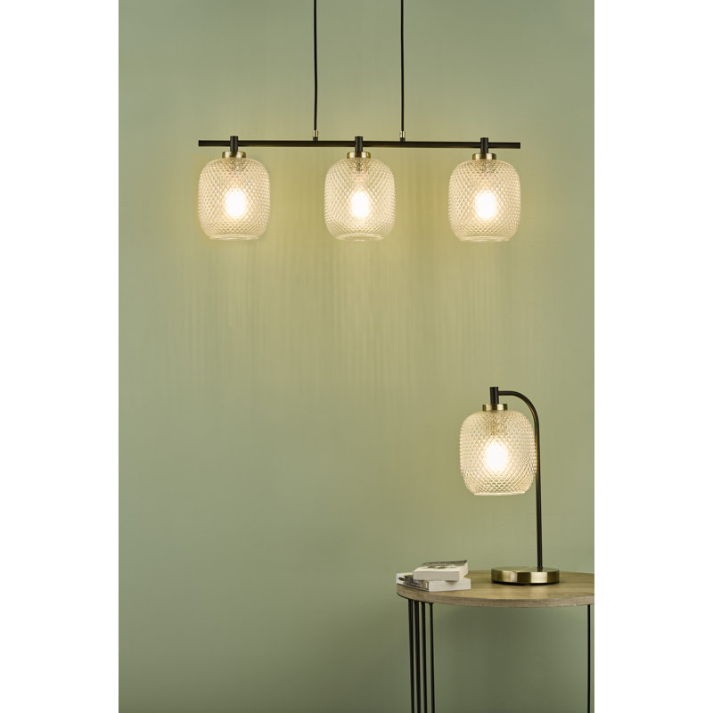 Tehya Table Lamp Matt Black Textured Glass