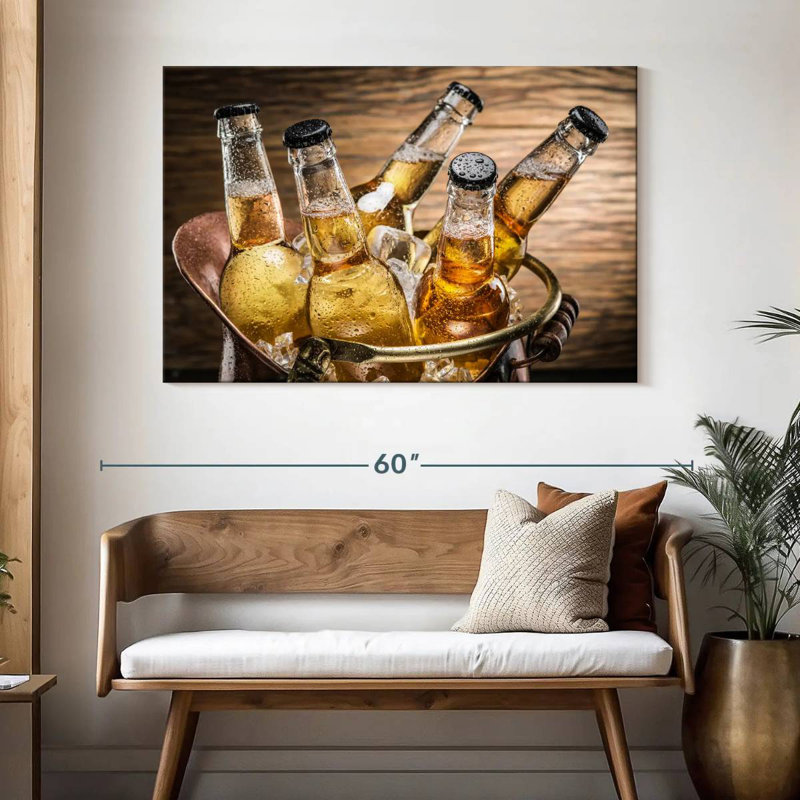 Yarlin Cold Beer Bottles, 32" H x 48" W