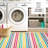 Rainbow Stripe Multi Machine Printed Washable Rug-92286899