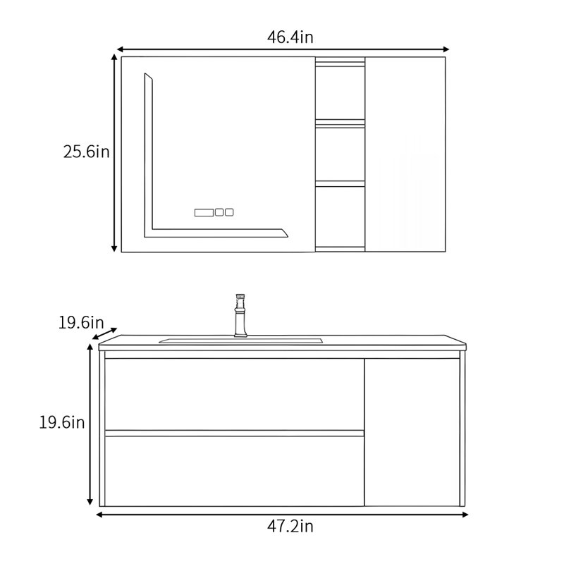 Italian-style simple bathroom cabinet