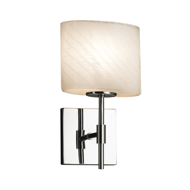 Appliquee à bras 1 lumières Casson, Nickel brossé, Tissage