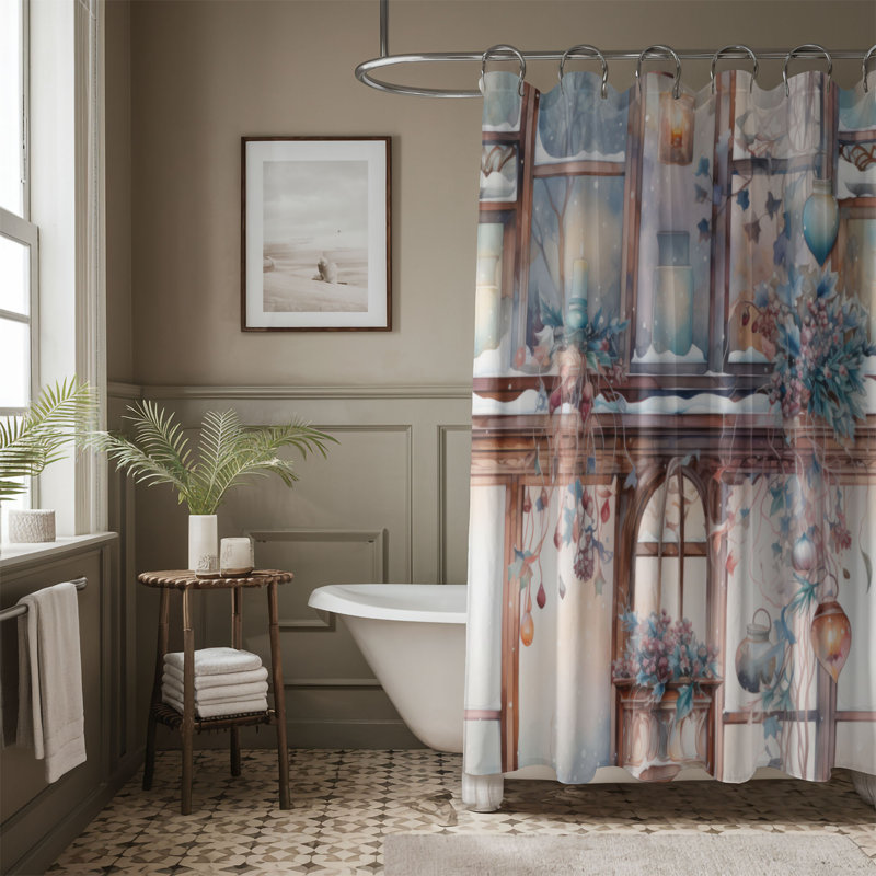 Christmas Decorations - Rideau de douche Premium, H 74 po x l 71 po