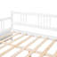 Lit de jour pleine grandeur en blanc, avec des pieds de soutien robustes, une structure, pour la chambre à coucher et le salon, un espace de rangement supplémentaire de fabrication solide blanche, polyvalent pour l'espace, l'espace