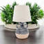 Durable 38cm Ceramic Table Lamp with Textured Base and Fabric Shade, Minimalist Design for Living Room or Bedroom Accent
