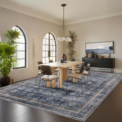 Tapis décoratif délavé rétro avec envers antidérapant