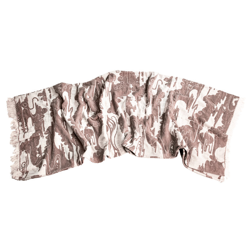 Clouds Hand Woven Throw Blanket, Fawn