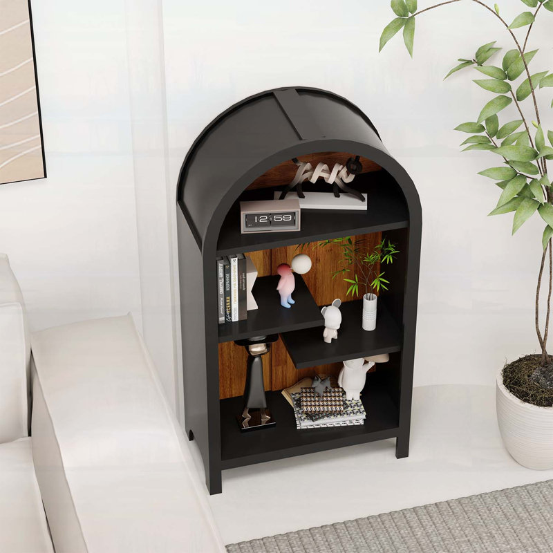 Armoire de rangement asymétrique ouverte, Noir
