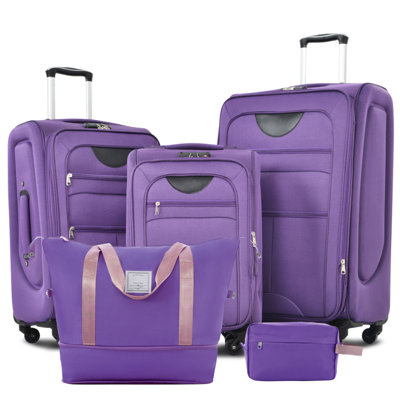 Softside Luggage Expandable 3 Piece Set Suitcase With Duffel Bag Upright Spinner Softshell Lightweight Luggage Travel Set