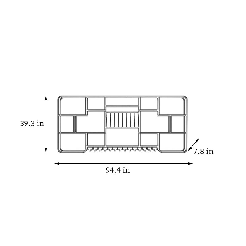 Porte-bouteilles mural à plusieurs niveaux, H 39,3 po x l 94,4 po x P 7,8 po, Doré