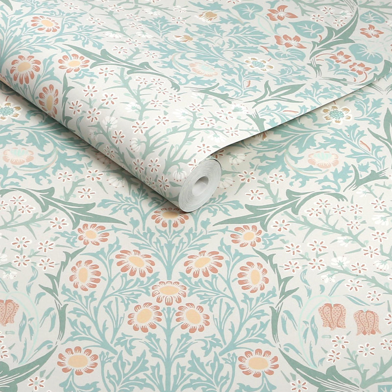 William Morris at Home 10m x 52cm Texture Matte Wallpaper Roll, Green