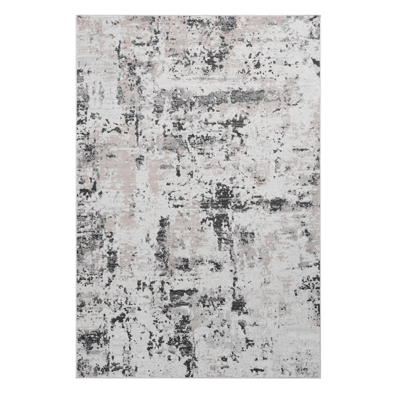 Area Rug, Collection Cream / Brown / Abstract Rug, Rectangle 6'7" x 7'9"