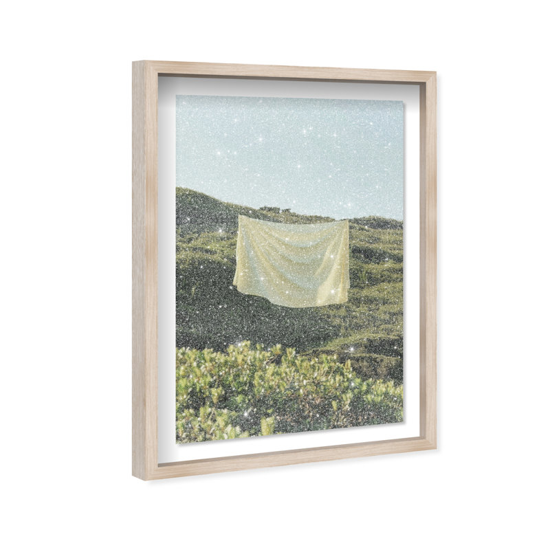 Floating Cotton II Print by Oliver Gal, 55.5"H x 37.5"W, Natural Oak Shadowbox