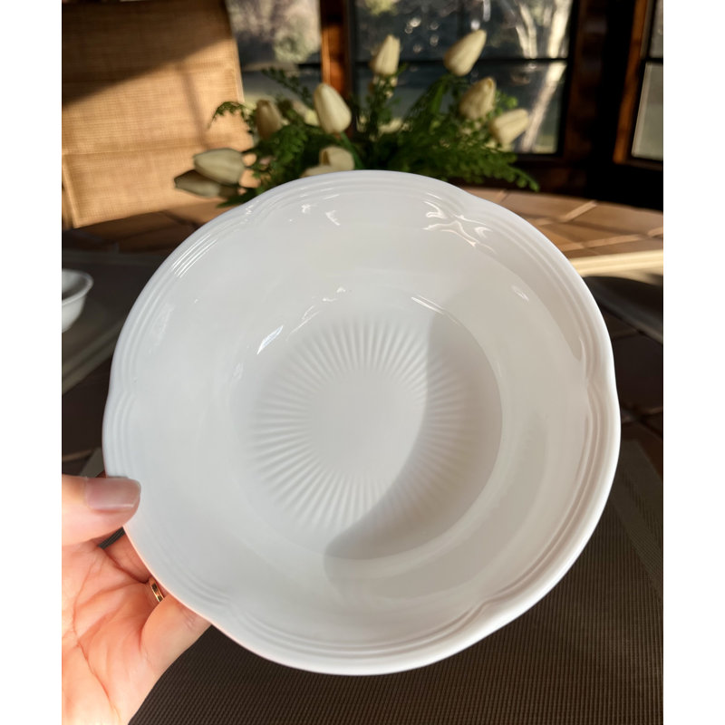 Plum Blossom Durable White Porcelian Cereal Bowl