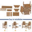 Ensemble de 2 chaises hautes Adirondack, plateau en Hdpe avec plateau de connexion et deux porte-gobelets-756952432