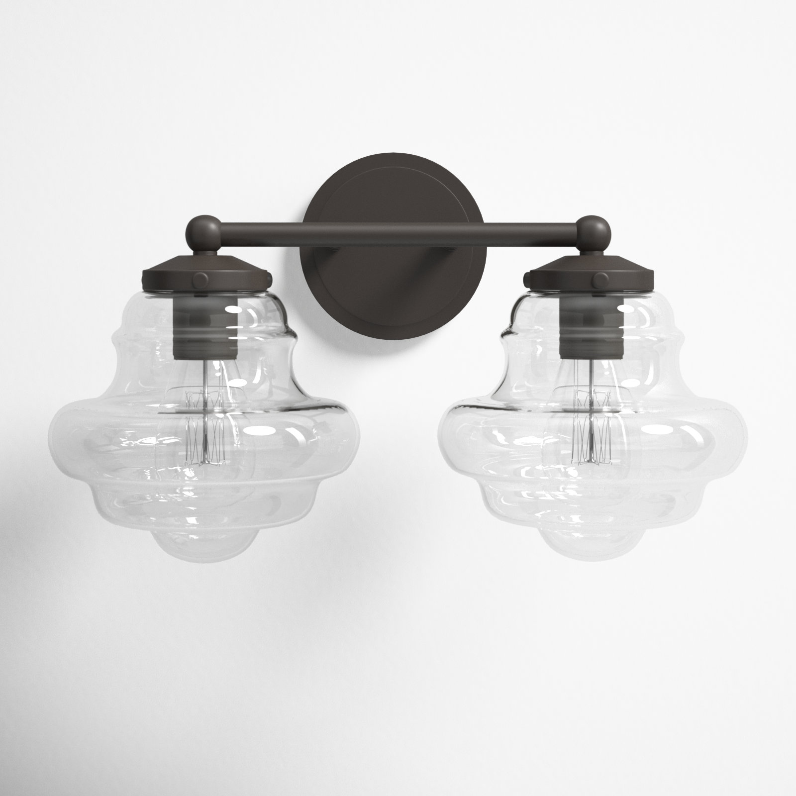Marah 2 Light Transparent Dimmable Vanity Light, Oil Rubbed Bronze