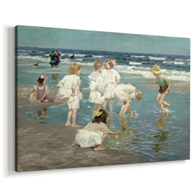 Children Playing in the Surf (or Happy Days)-Edward Henry Potthast-Gallery Wrapped Canvas-c. 1910s–1920s