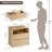 24" Modern Nightstand Set of 2 with LED Light & Charging Station, 2 Handleless Drawers End Table with Open Shelf, Curved Profile, Side Table for Bedroom, Living room-700862558-700862556