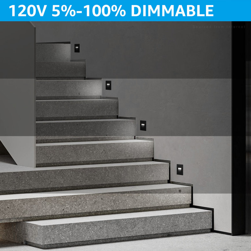 Black LED Step Lights, Dimmable Deck Light for Indoor&Outdoor, 2700K/3000K/3500K/4000K/5000K Selectable