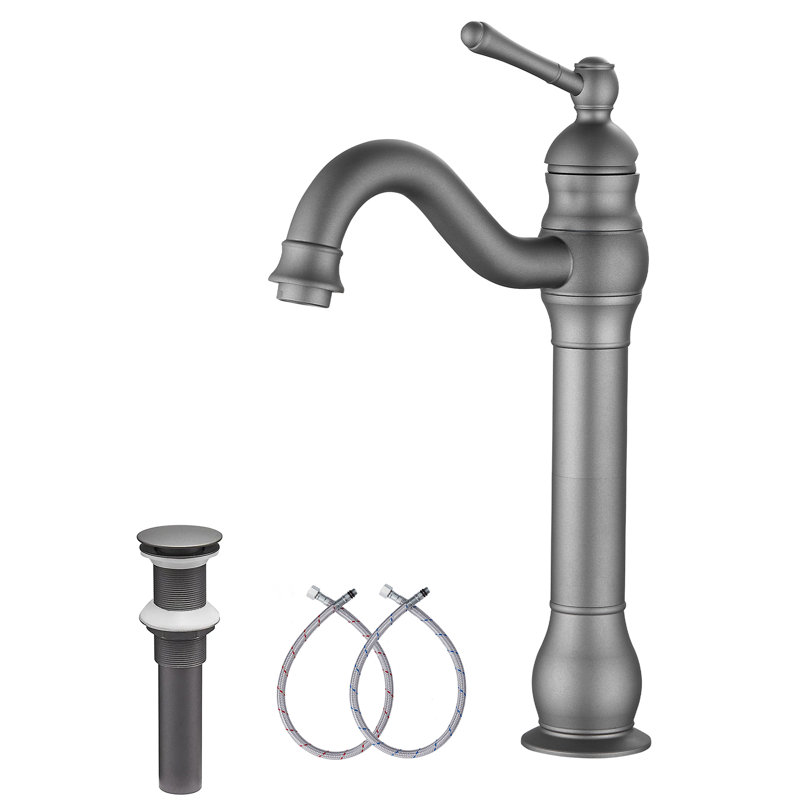 Vessel Sink Faucet Single-handle Bathroom Faucet with Drain Assembly, Brushed Gold