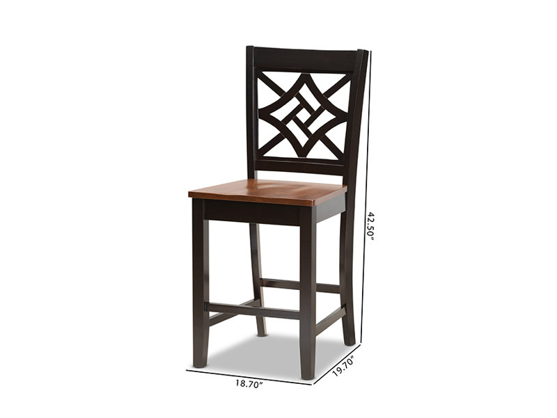 Tabouret de comptoir 24,2 po Heinemann, Chêne brun foncé deux tons