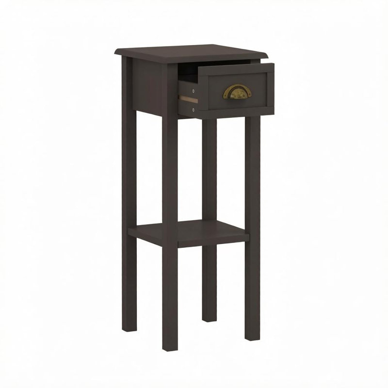 Table d'appoint étroite avec tiroir, table de bout compacte pour petits espaces, console d'appoint mince, table basse