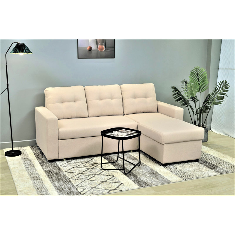 Canapé-lit modulaire convertible en forme de L, mobilier d'appoint élégant, canapé-lit escamotable pour petits espaces et salons