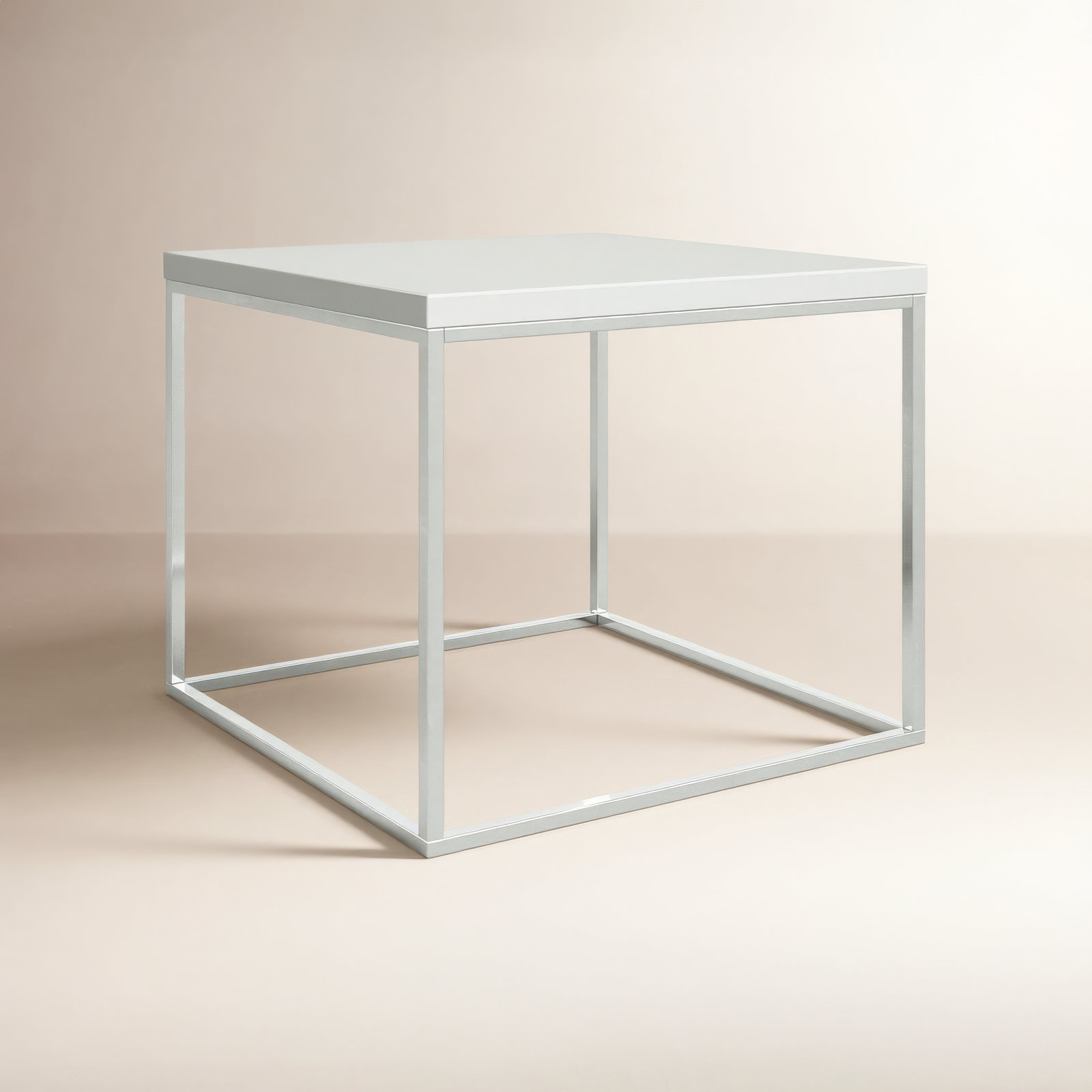 Valeta End Table, White Lacquer