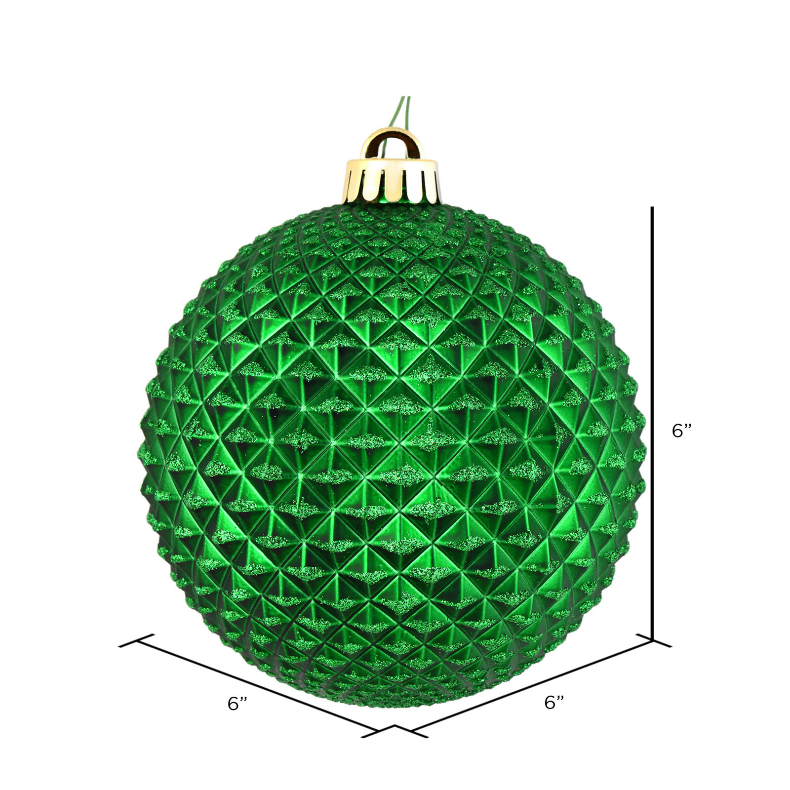 Durian Glitter Ball Ornament, Green