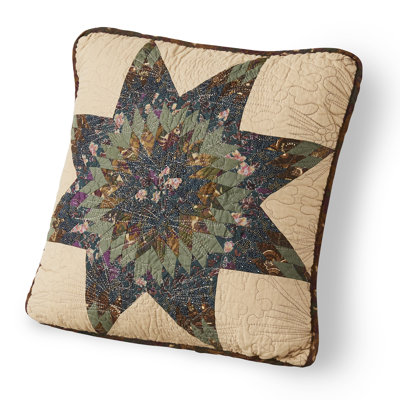 Donna Sharp Forest Star Pieced Cotton Quilted Throw Pillow